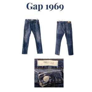 GAP 1969 " GAP FOR GOOD" MEN'S DISTRESSED SLIM FIT JEANS SIZE 32 x 33